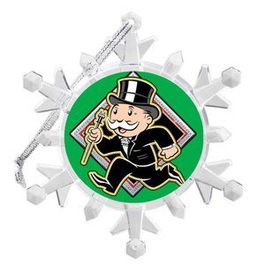 Rich Uncle Pennybags Monopoly Snowflake Blinks Holiday Christmas Tree Ornament